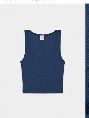 Homestretch Rib Frequency Waist Tank - Byron Blue